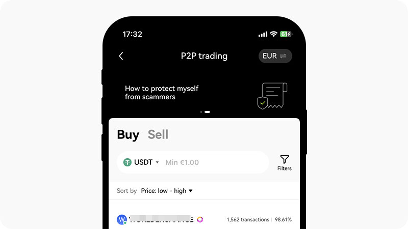 Buying crypto on OKX