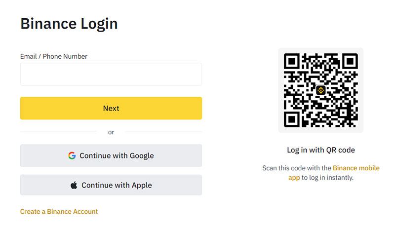 Binance Account Registration and Login