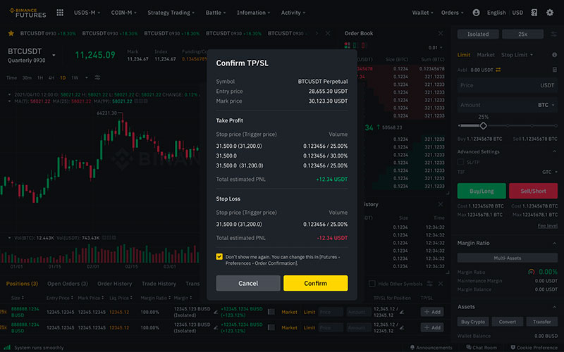 Binance Futures Stop Loss and Take Profit
