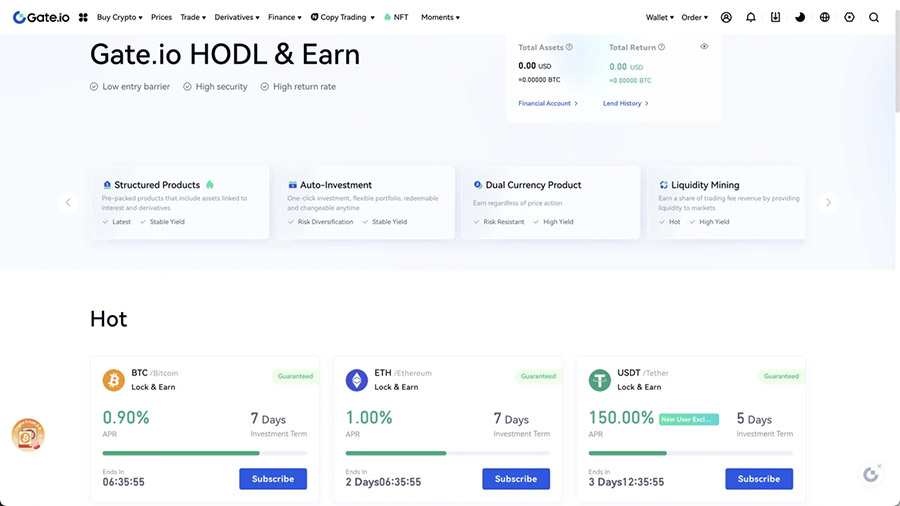 Gate.io Earn wealth management