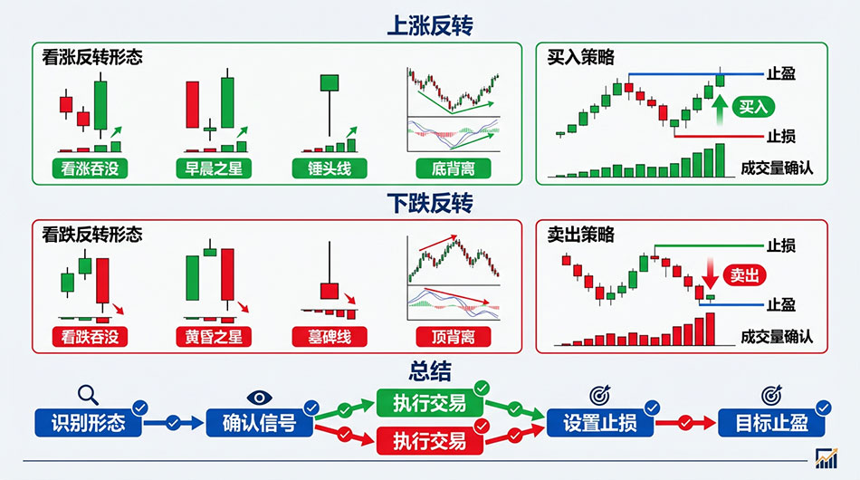 Cryptocurrency Bullish Reversal / Bearish Reversal Diagram