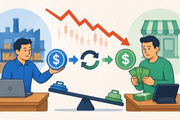 Who Bears the Exchange Rate Loss When a Supplier Sells Stablecoins Immediately?