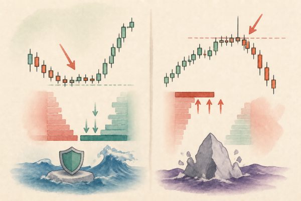 Order Flow Absorption vs Exhaustion: How to Tell Candlestick Patterns Apart